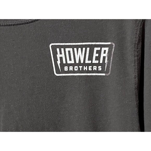 Howler Bros Men's Medium Long Sleeve Crew Neck Shirt Charcoal Gray White - Picture 2 of 5